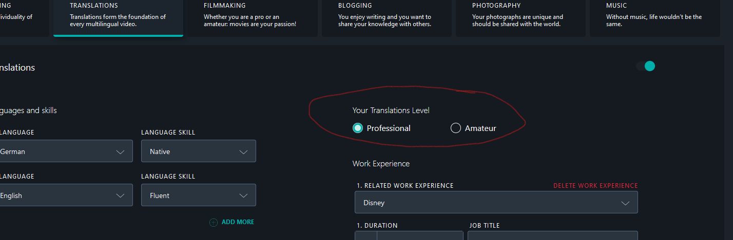 Transaction Level switch buttons